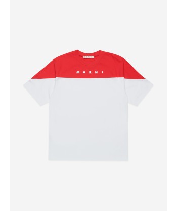 MARNI Kids Colourblock T-Shirt in White les ctes