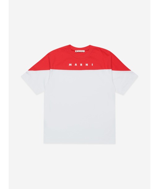 MARNI Kids Colourblock T-Shirt in White les ctes