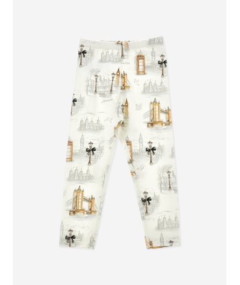 Monnalisa Girls Jersey Leggings in White outlet