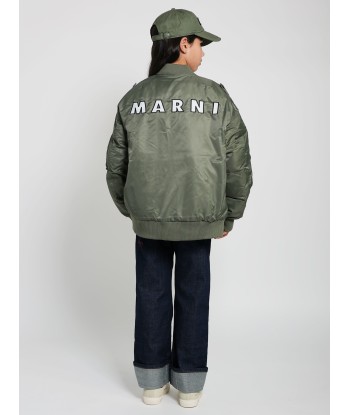 MARNI Kids Bomber Jacket in Green est présent 