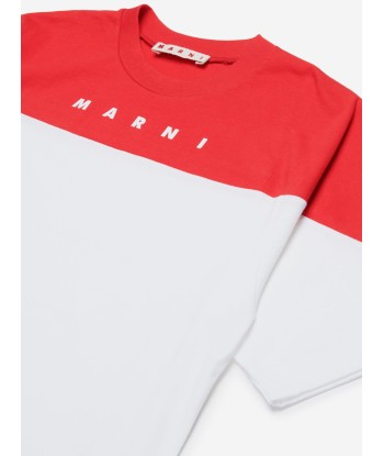 MARNI Kids Colourblock T-Shirt in White les ctes