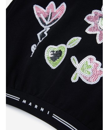 MARNI Girls Applique Hoodie in Black de France