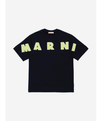 MARNI Kids Logo T-Shirt in Black la colonne vertébrale