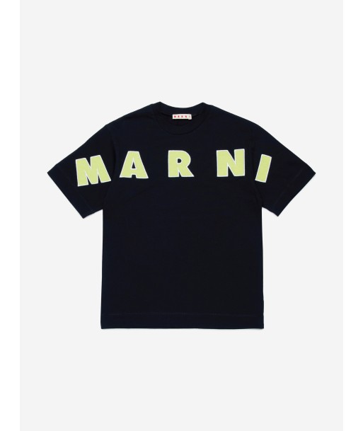 MARNI Kids Logo T-Shirt in Black la colonne vertébrale