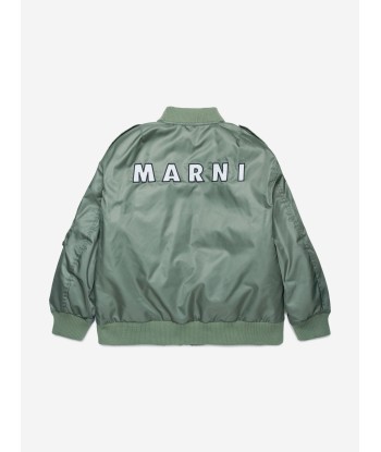 MARNI Kids Bomber Jacket in Green est présent 