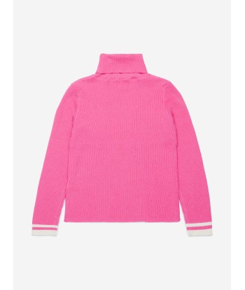 MARNI Girls Knitted Roll Neck Jumper in Pink de la marque