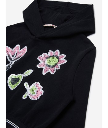 MARNI Girls Applique Hoodie in Black de France