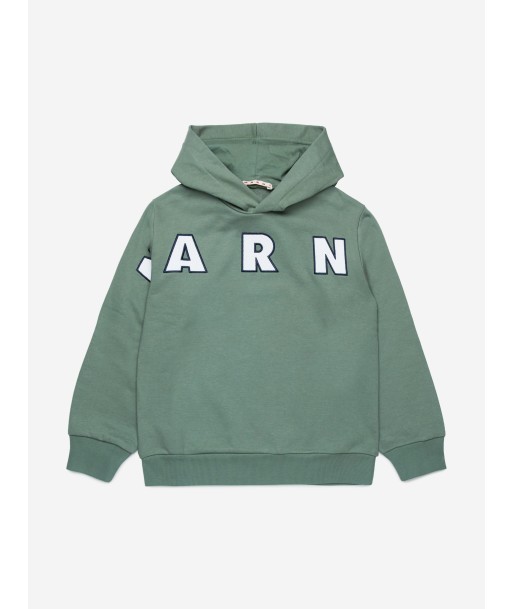 MARNI Kids Logo Hoodie in Green pas chere