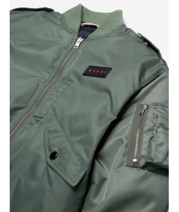 MARNI Kids Bomber Jacket in Green est présent 