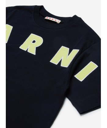 MARNI Kids Logo T-Shirt in Black la colonne vertébrale