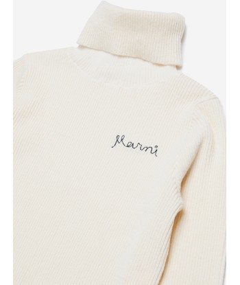 MARNI Girls Knitted Roll Neck Jumper in Ivory 50-70% off 