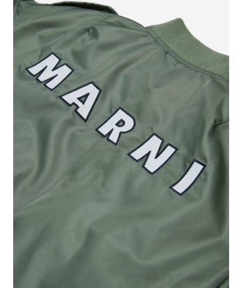 MARNI Kids Bomber Jacket in Green est présent 