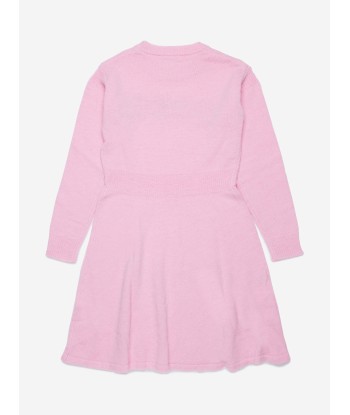 MARNI Girls Knitted Logo Dress in Pink français