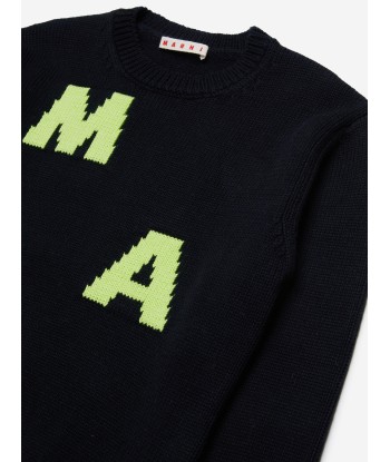 MARNI Kids Logo Jumper in Black ouvre sa boutique