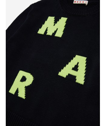 MARNI Kids Logo Jumper in Black ouvre sa boutique