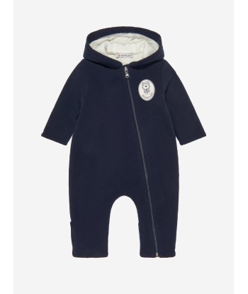 Moncler Enfant Baby Logo Pramsuit in Navy en linge