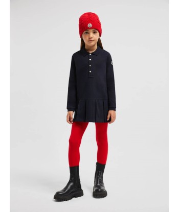 Moncler Enfant Girls Polo Dress in Navy meilleur choix