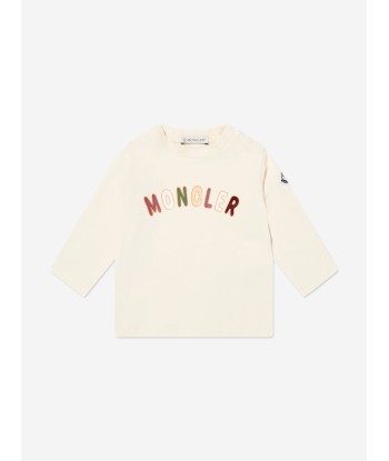 Moncler Enfant Baby Girls Long Sleeve T-Shirt in Cream de technologie