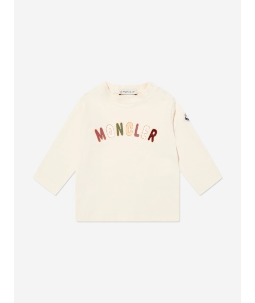 Moncler Enfant Baby Girls Long Sleeve T-Shirt in Cream de technologie