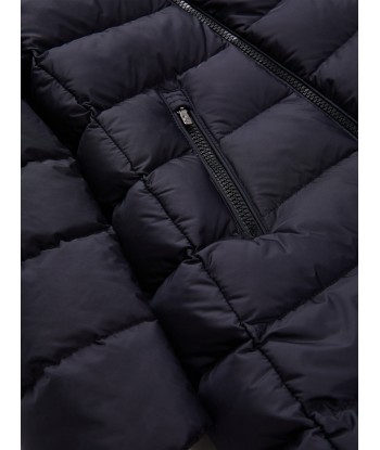 Moncler Enfant Girls Down Padded Abelle Long Coat in Navy shop