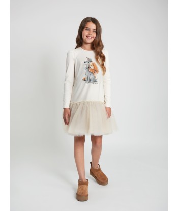 Monnalisa Girls Disney's Lady and The Tramp Dress in Ivory Jusqu'à 80% De Réduction