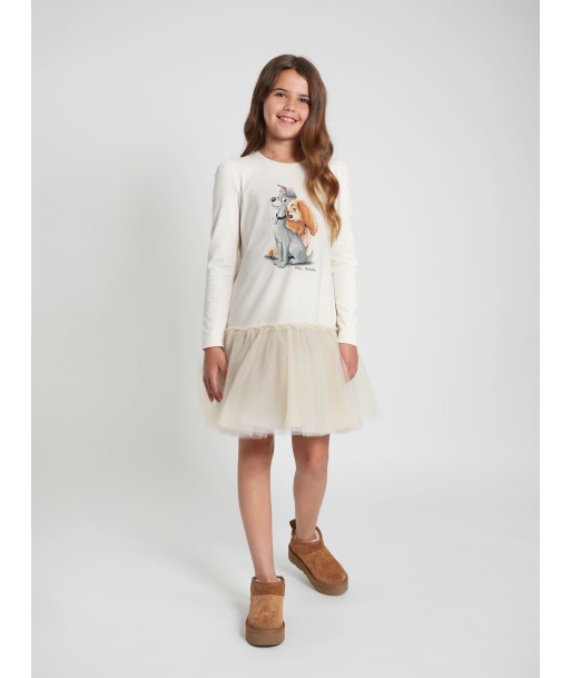 Monnalisa Girls Disney's Lady and The Tramp Dress in Ivory Jusqu'à 80% De Réduction