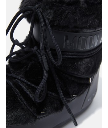 Moon Boot Kids Icon Low Faux Fur Boots in Black Découvrez la collection