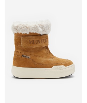 Moon Boot Girls JR Strap Suede Boots in Beige Voir les baskets