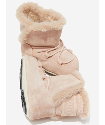 Moon Boot Baby Girls Suede Crib Boots in Pink Les magasins à Paris