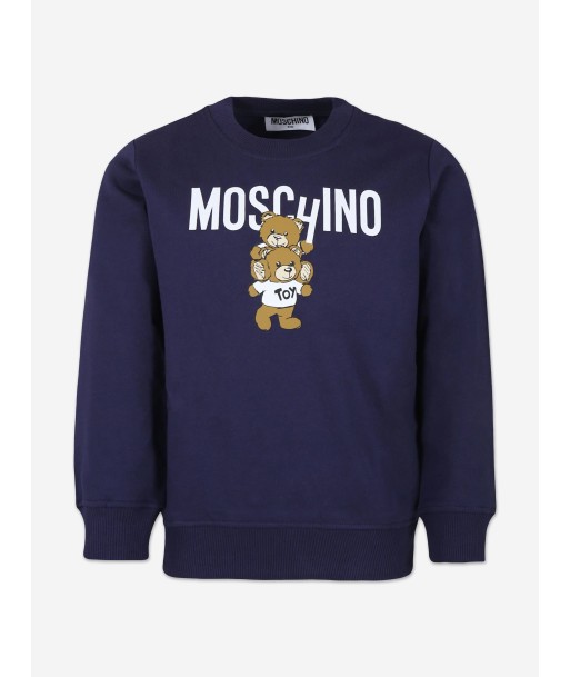 Moschino Kids Bear Logo Sweatshirt in Navy sur le site 