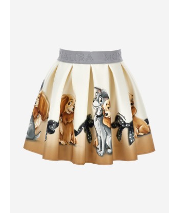 Monnalisa Girls Neoprene Lady And The Tramp Skirt in Ivory paiement sécurisé