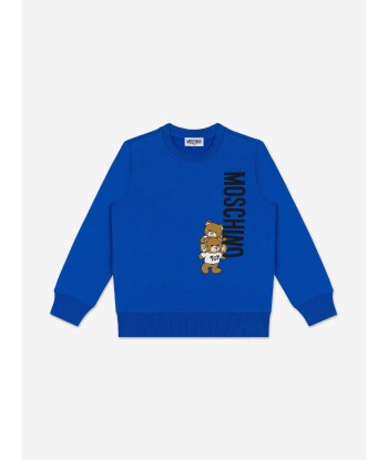 Moschino Kids Teddy Bear Logo Sweatshirt in Blue votre