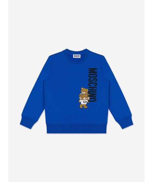 Moschino Kids Teddy Bear Logo Sweatshirt in Blue votre