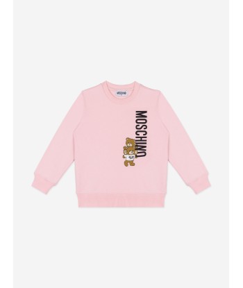 Moschino Girls Teddy Bear Logo Sweatshirt in Pink hantent personnes