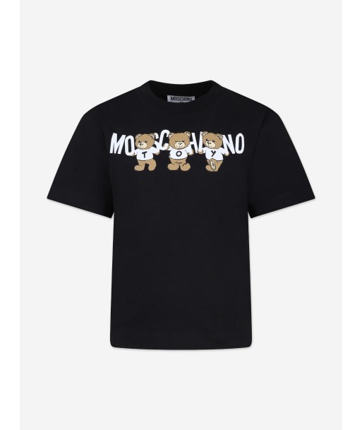 Moschino Kids Teddy Bear Logo T-Shirt in Black vous aussi creer 