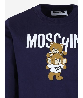 Moschino Kids Bear Logo Sweatshirt in Navy sur le site 