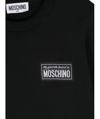 Moschino Kids Logo Sweatshirt in Black en ligne des produits 