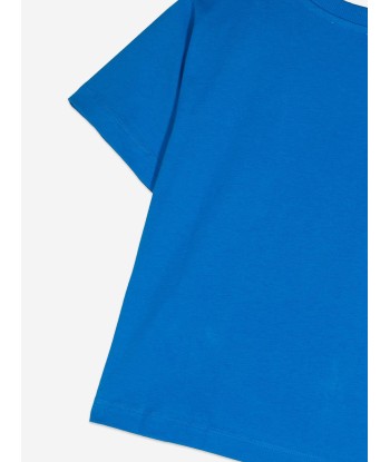 Moschino Kids Teddy Bear Logo T-Shirt in Blue sur le site 