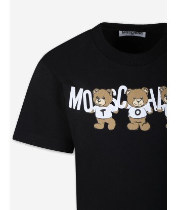 Moschino Kids Teddy Bear Logo T-Shirt in Black vous aussi creer 