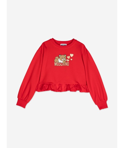 Moschino Girls Teddy Bear Logo Sweatshirt in Red votre restaurant rapide dans 