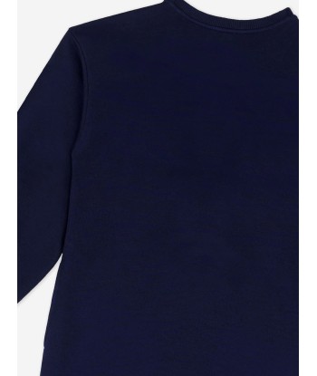 Moschino Girls Bear Logo Sweater Dress in Navy Les êtres humains sont 