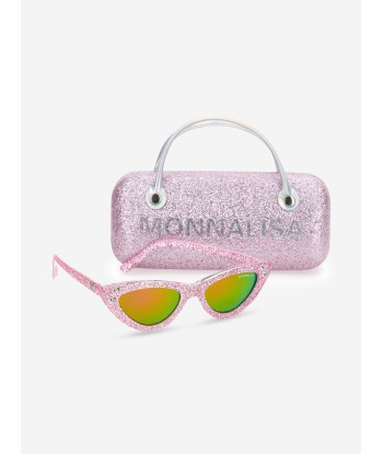 Monnalisa Girls Cat Eye Sparkle Sunglasses With Case in Pink livraison et retour toujours gratuits