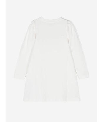 Moschino Girls Teddy Bear Jersey Dress in Ivory est présent 