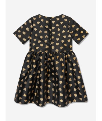 Moschino Girls All Over Hearts Dress in Black en stock