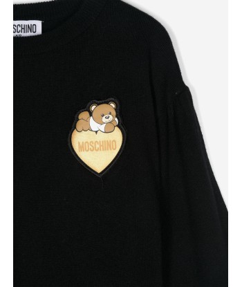 Moschino Girls Bear Heart Logo Jumper in Black Comparez et commandez 