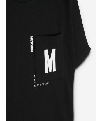 Moschino Kids Logo Pocket T-Shirt in Black le des métaux précieux