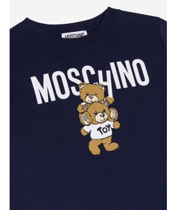 Moschino Kids Teddy Bear Logo T-Shirt in Navy Les magasins à Paris