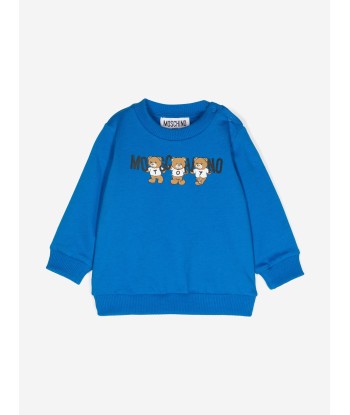 Moschino Baby Bear Logo Sweatshirt in Blue commande en ligne