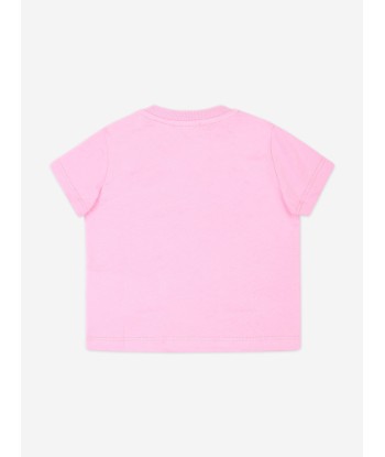 Moschino Baby Girls Bear Logo T-Shirt in Pink Les magasins à Paris et en Île-de-France