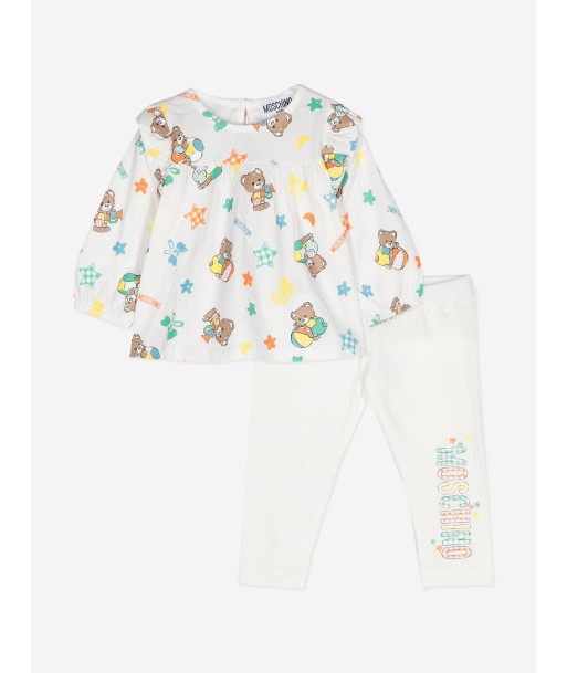 Moschino Baby Girls Bear Logo Leggings Set in Ivory JUSQU'A -70%! 